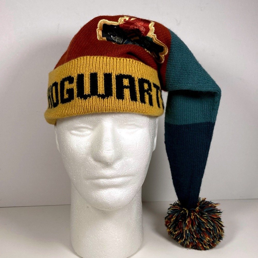 Amscan Harry‎ Potter Hogwarts Long Stocking Cap Knit Beanie Pom Pom Hat 2023